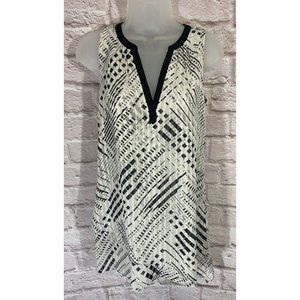 White House‎ Black Market Tunic Top XS Geometric Print Asymmetrical Hem 9544